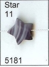 5181 Star 11mm Wampum Bead Quahog Drilled Through