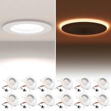 12 Pack 5/6 Inch LED Can Lights with Night Light, 5CCT Retrofit Recessed Ligh...