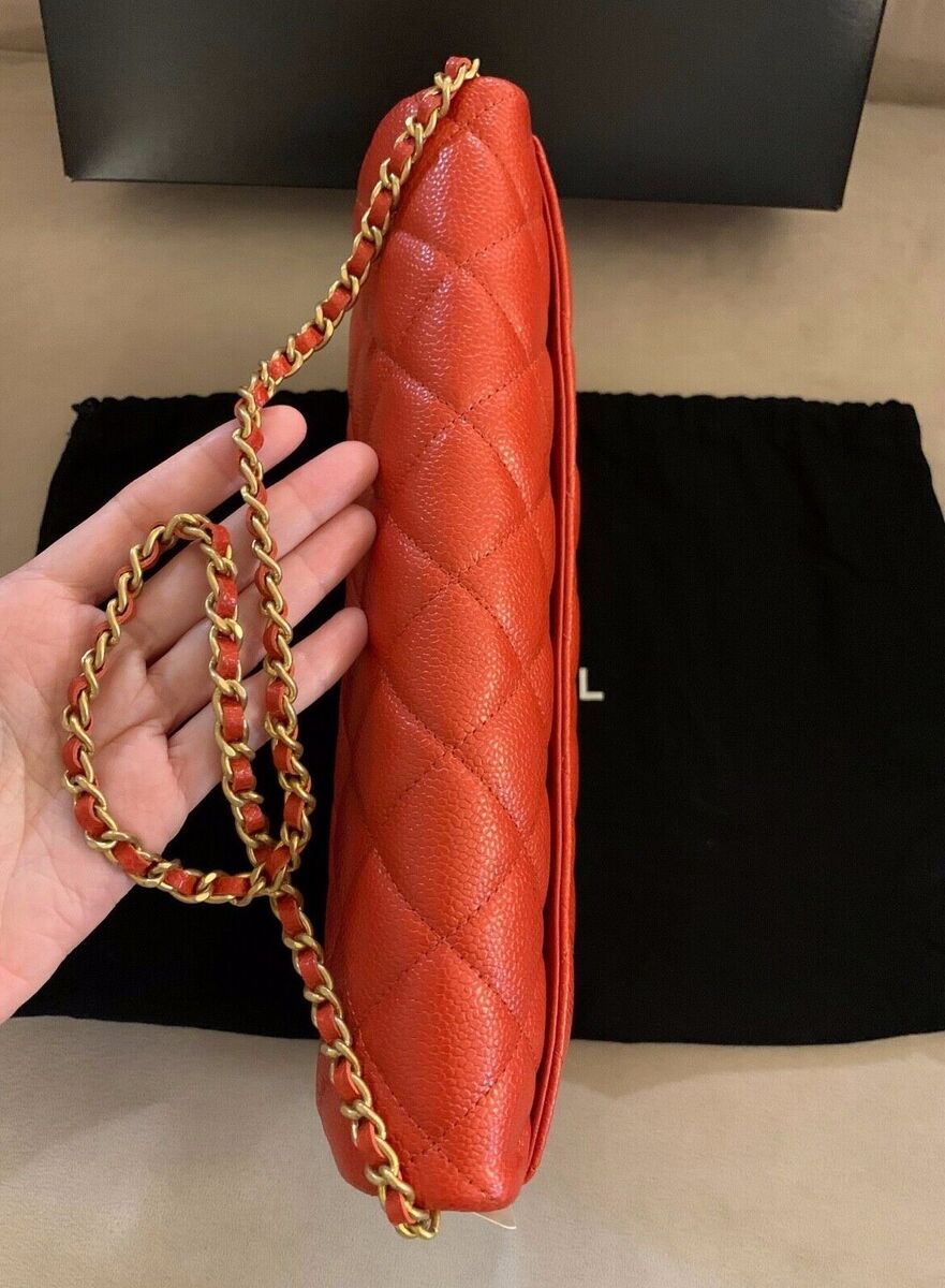 CHANEL Red Classic Double Flap Bag Quilted Leather 2019 - Good Condition