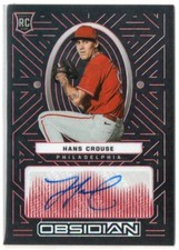 Hans Crouse 2022 Panini Chronicles Obsidian Red Etch #'d/25 Rookie AUTO #OA-HC
