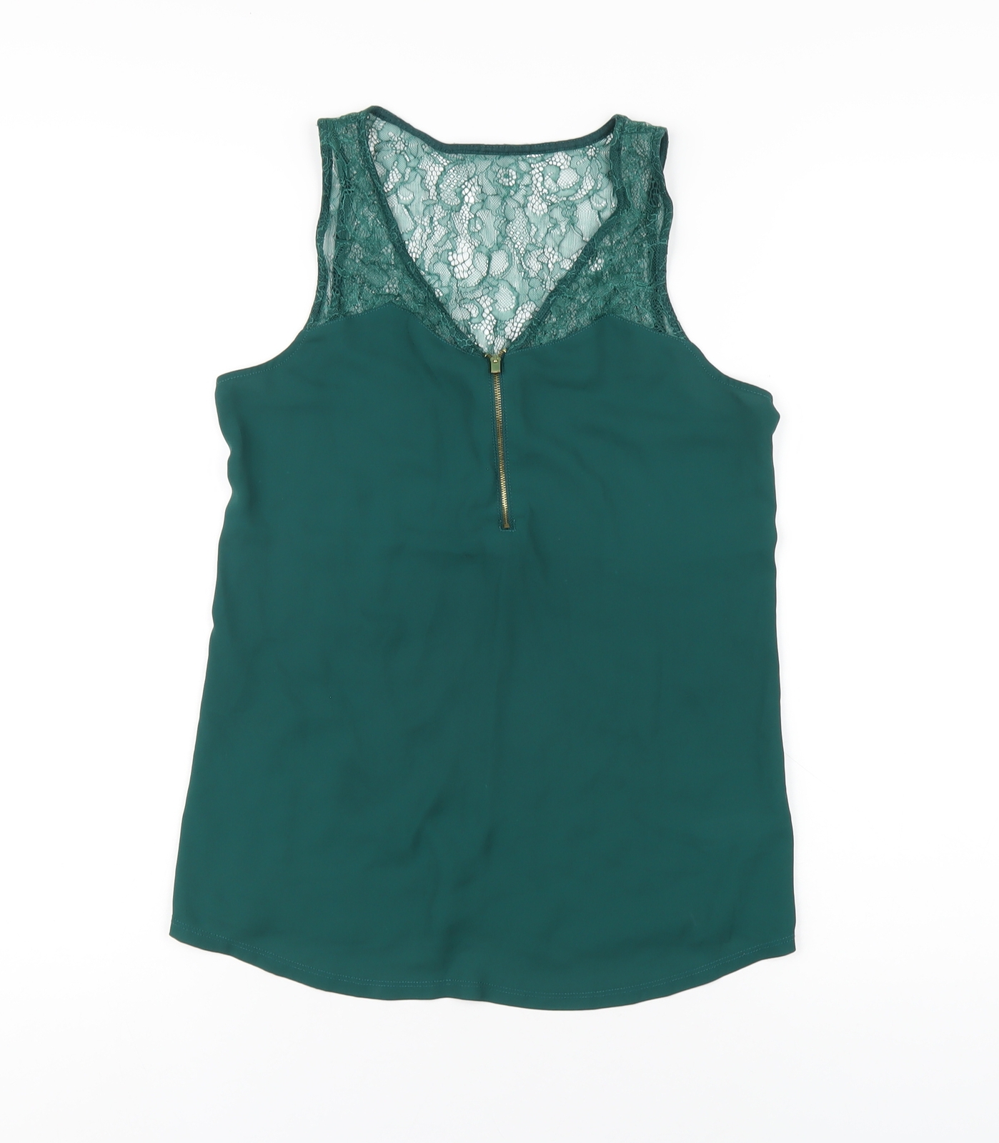 Express Womens Green Polyester Basic Tank Size S … - image 1