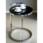 <!--F#f_0-->Azda Mirror Polished Stainless Steel Side Table with Black Tempered Glass<!--F/-->