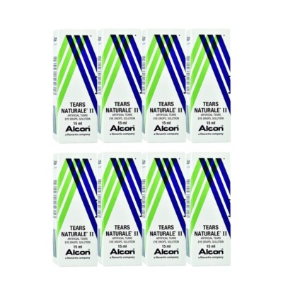 8x Alcon Tears Naturale II 15ml Lubricant Soothing & Moisturizing Eye Drops