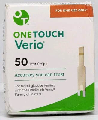 One Touch Verio Diabetic Blood Glucose Test Strips 50 Count New Exp. 01/31/2027