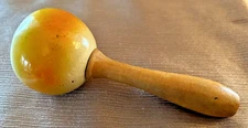 Vintage Small Gourd Maraca with Wood Handle 6"
