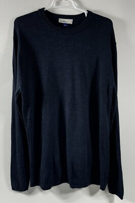 Artefact 100% Merino Wool Pullover Crew Neck Sweater Navy Blue Men s Large
