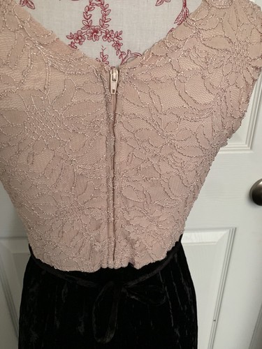 Speechless Fancy Dress Girls Size 16 1/2 Pink lace, rhinestone and black velvet - Picture 7 of 16