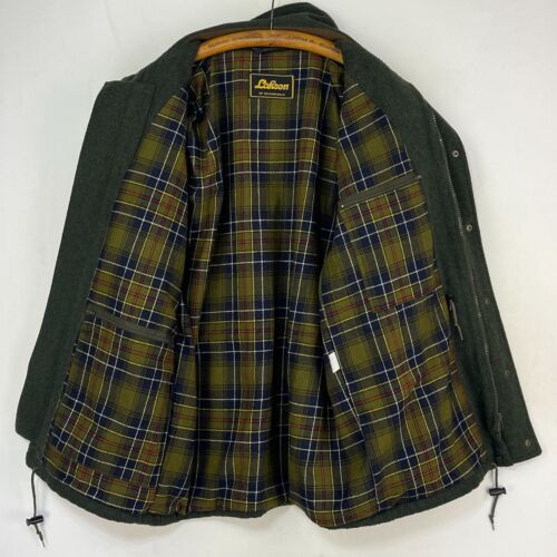 Laksen Wool Coat Mens Medium Green Felt Loden Tweed Shooting Field Jacket - Picture 3 of 17