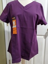 Scrubstar V-Neck Scrubs Top Size SMALL Eggplant Purple Premium Women's NEW