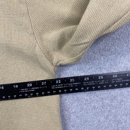 ENYCE Shirt Mens 2XL Thermal Waffle Knit Base Layer Cotton Beige Work Logo Y2K - Picture 8 of 18