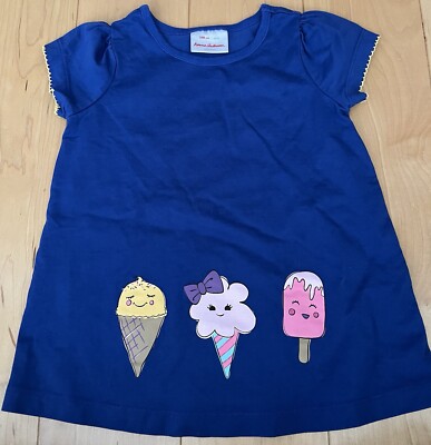 Hanna Andersson girls cold treats ice cream top short sleeve size 100 cm or 4T