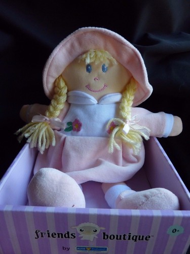 "Muñeca rosa preferida para niños juguete suave amoroso sombrero trenzas rubias felpa 11" - Imagen 2 de 5
