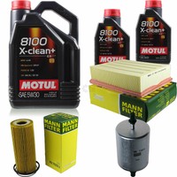 MANN-FILTER Inspektionspaket 7L Motul 8100 X-Clean+ 5W-30 FüR Audi A4 Avant 3.2