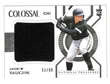 2021 Panini National Treasures Andrew Vaughn 51/99 Rookie Jersey Card White Sox 