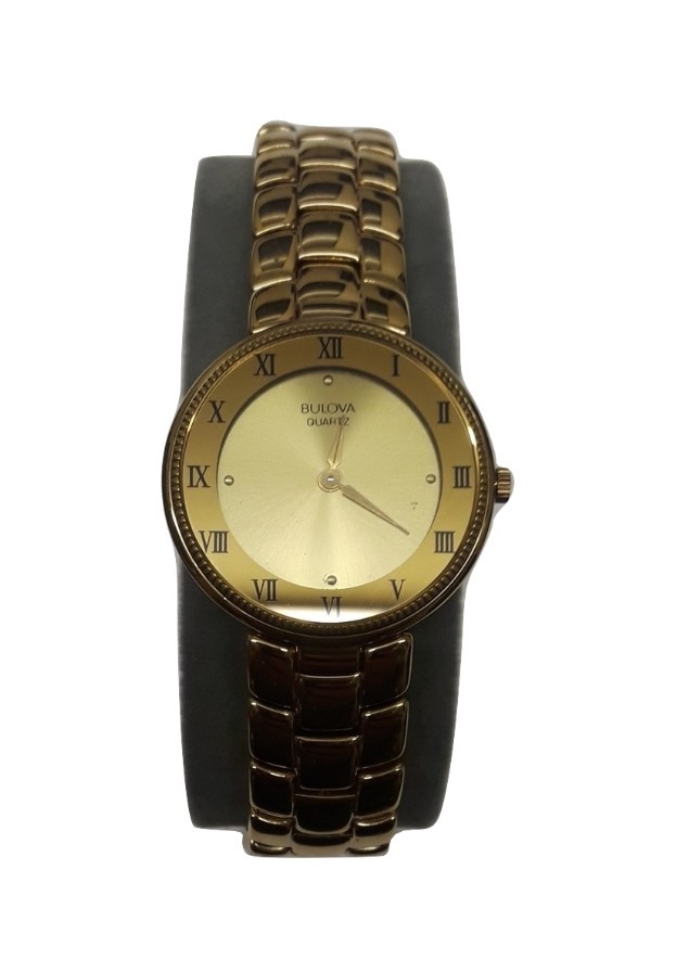 Vintage Bulova 97L04-T1 Gold Quartz Water Resistant Women's Writst