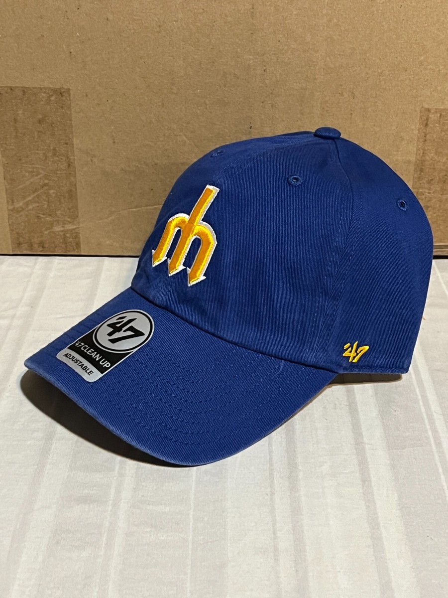 Seattle Mariners Throwback MLB '47 Brand Blue Clean Up Adjustable Hat