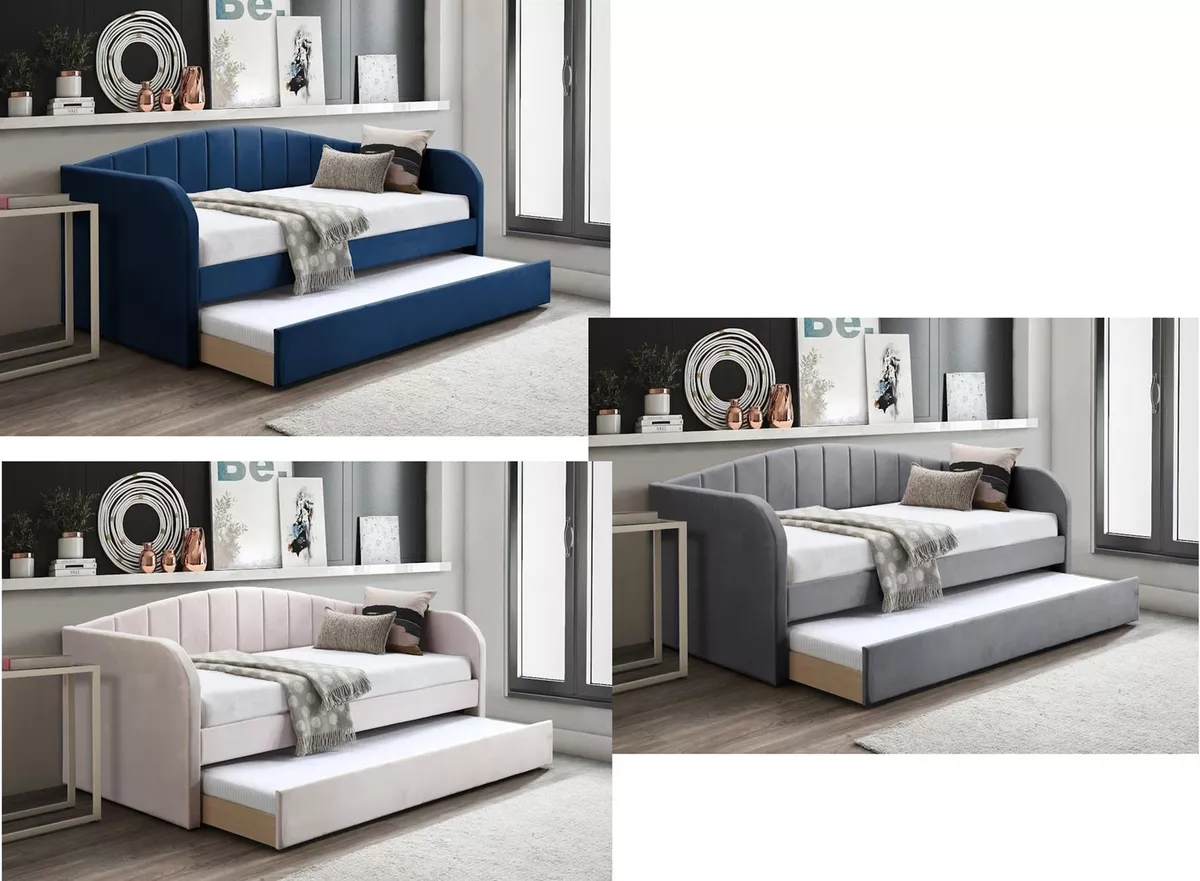 Trundle online bed upholstered