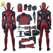 Deadpool 2 Cosplay Costume For Men Red Jumpsuit With Boots HandMade Full Set