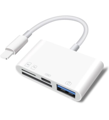 4in1 USB Speicherkartenleser SD Micro für iPhone/iPad, USB Buchse OTG Adapter Stecker