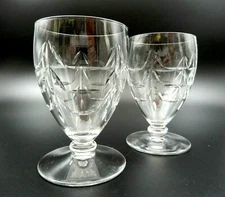 VINTAGE 1960'S SET OF TWO 4-3/4" LIBBEY STEMWARE CLEAR CLARET WINE GLASSES