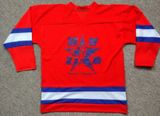 Vintage Hockey Jersey Men XL Red HOCKEY NIGHT BOSTON 1989 Mesh Summer Tourney