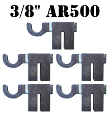 5pc 3/8" AR500 Hardened Steel Shooting Target T-Post Hook - Metal Range Stand