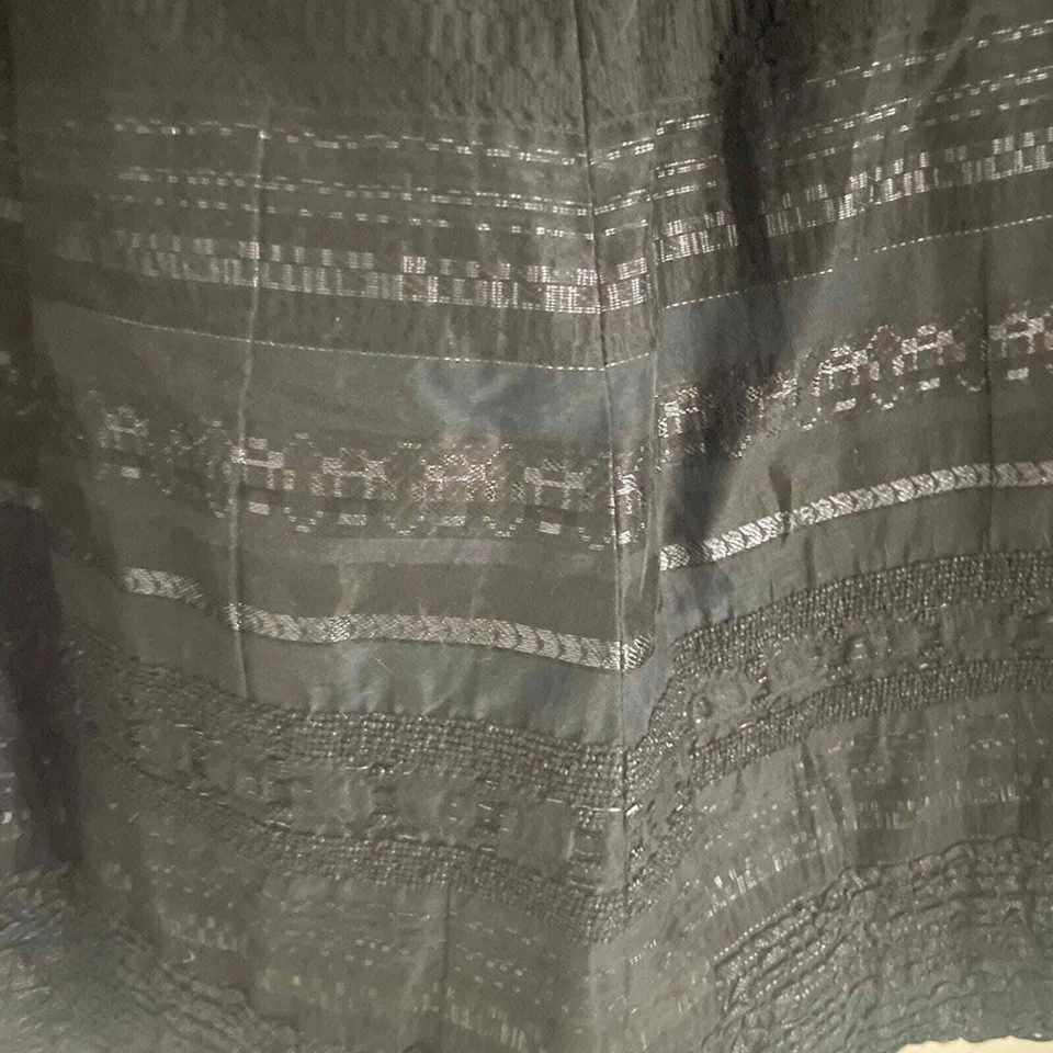 Piazza Sempione Rayas Patrón Encaje Midi Falda Negro Sólido 30400 Foto 3 de 4