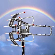 990Mile Amplified Antenna HDTV Digital Outdoor TV Antenna VHF/UHF 360° Rotation