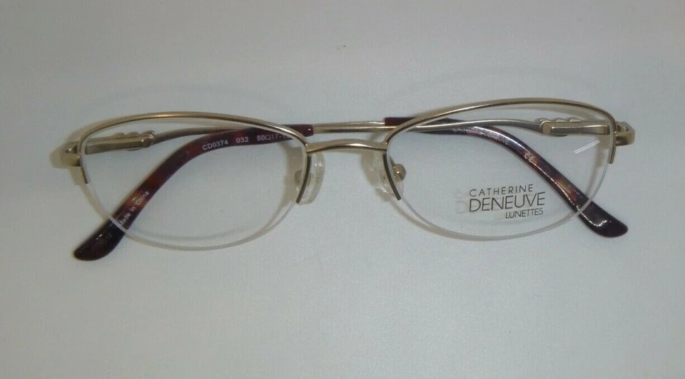 Catherine Deneuve Lunettes CD0374 Semi Gold 032 Metal Eyeglasses Frame 50-17-135 - Image 4 of 4