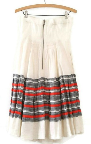 Anthropologie Floreat Strapless Cotton Dress Women’s Size 0 Cream/Striped - Picture 6 of 17