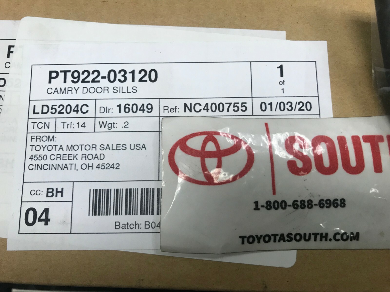 20122017 Camry Door Sill Protectors Genuine Toyota PT92203120 4 Piece Set eBay