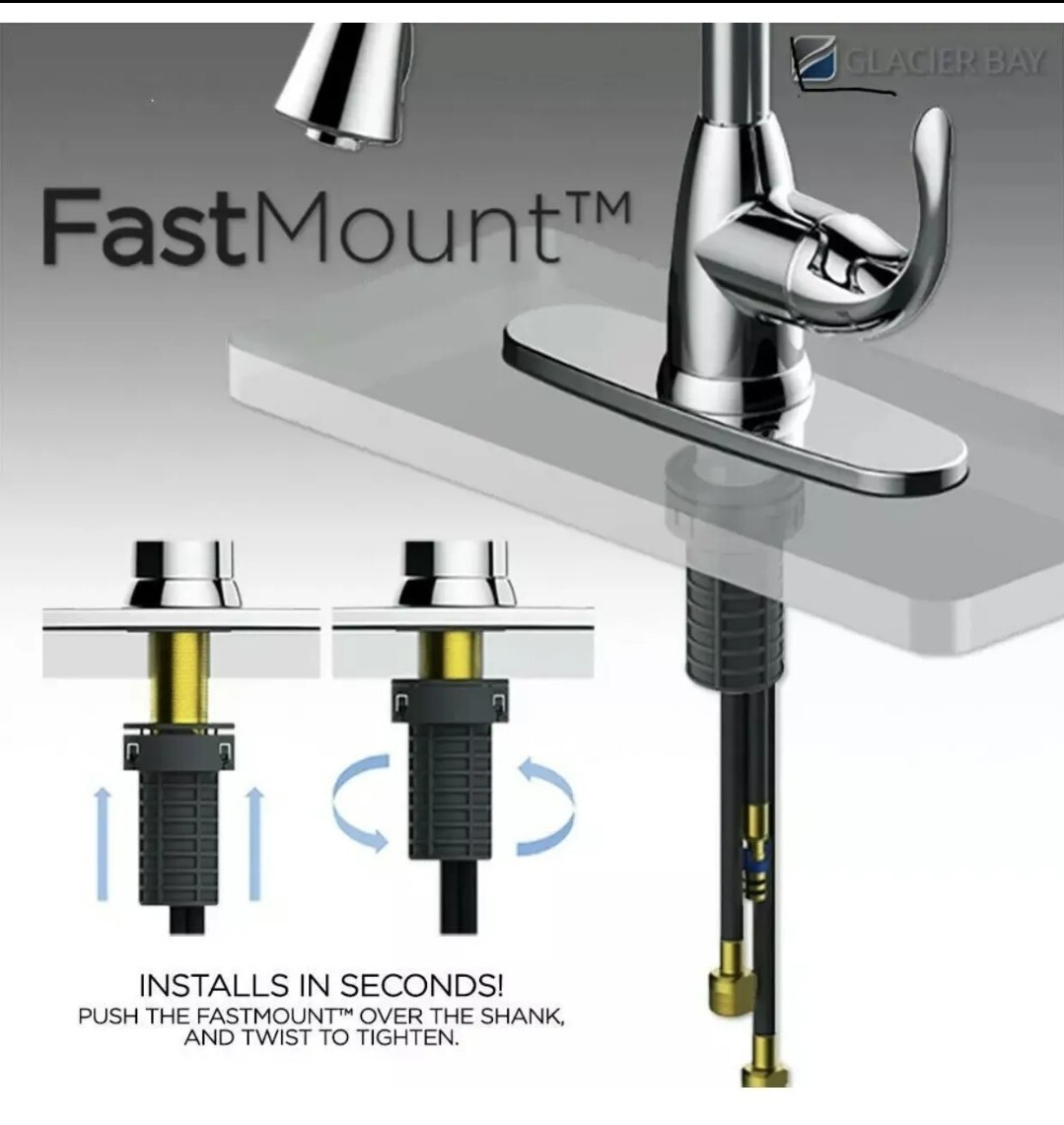 Glacier Bay Statham Coil Spring Neck Kitchen Faucet in Stainless Steel