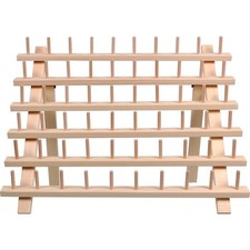 Wooden Thread Spool Rack Organizer Holds 60 Spools for Sewing and Embroidery