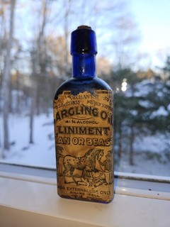 OLIO GARGLING COBALTO LOCKPORT NY con etichetta completa Linimento per uomo o bestia
