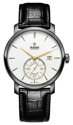 Rado DiaMaster Automatic COSC Ceramic & Titanium Leather Mens Watch R14053016