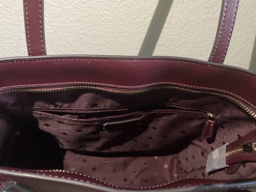 Kate Spade New York Large Shoulder Crossbody Top Handle Purse, Cherry/Burgundy - Picture 20 of 20