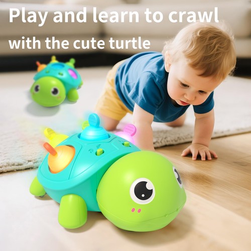 Baby Musikalisches Krabbelspielzeug 6 bis 12 Monate, Kleinkind Schildkröte Leuchtspielzeug für Tee... - Bild 2 von 9