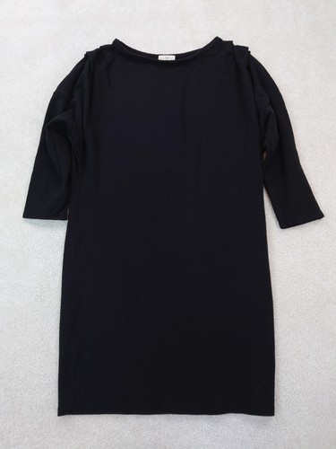 Anthropologie t.la Black Cotton Sheath Dress 3/4 Sleeve Size M Made in USA