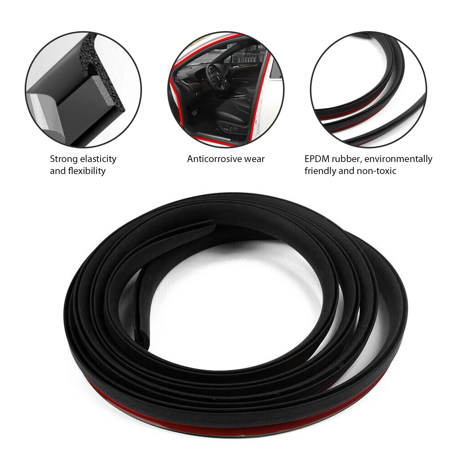 Universal 5M Auto Car T Shape Rubber Seal Weather Strip Door Edge Moulding Trim