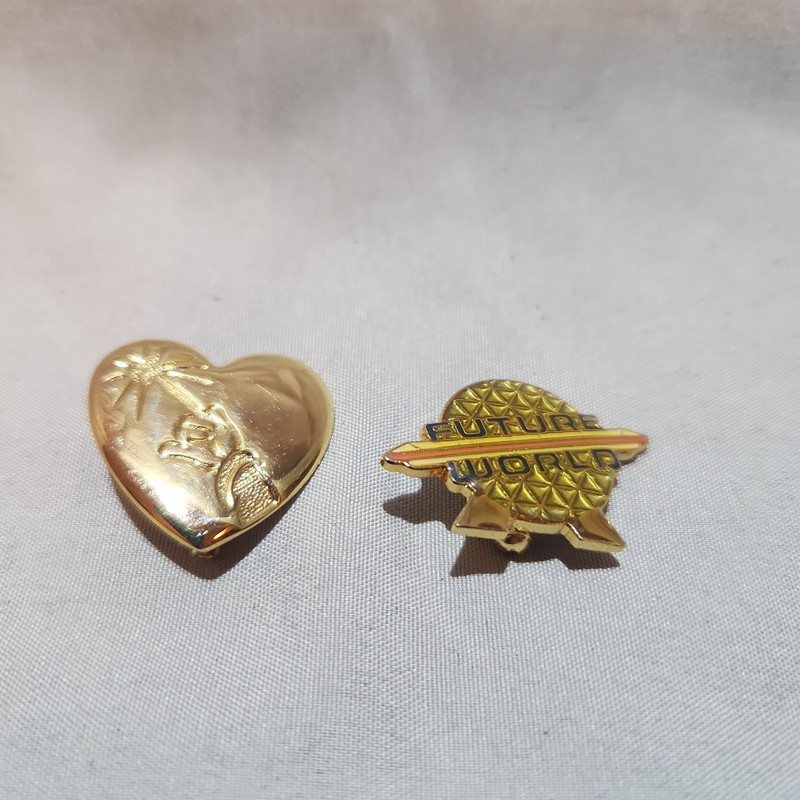 Disney The Variety Club heart Pin & Disney Future World Pin Collectibles