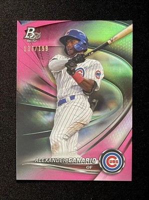 2022 Bowman Platinum Top Prospects Pink Alexander Canario /199 #TOP-21 Cubs