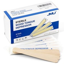 Tongue Depressors Sterile 100 Count, 6" Tongue Depressors Wood Individually W...