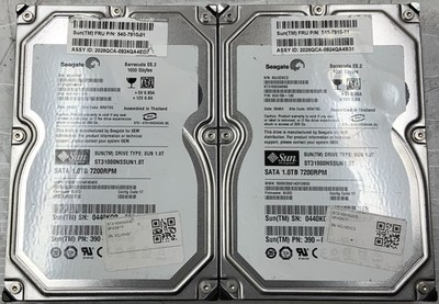 Lot of 2 Seagate Barracuda ES.2 HDD 3.5'' SATA II 1TB ST31000340NS (100% Health)
