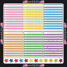 18 Pack Laminated Behavior Chart with 1760 Star Stickers - Classroom Rewards