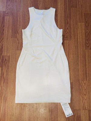 NWT Lululemon Ribbed Softstreme Slim-Fit Tank Dress Light Ivory Sz 10 | eBay