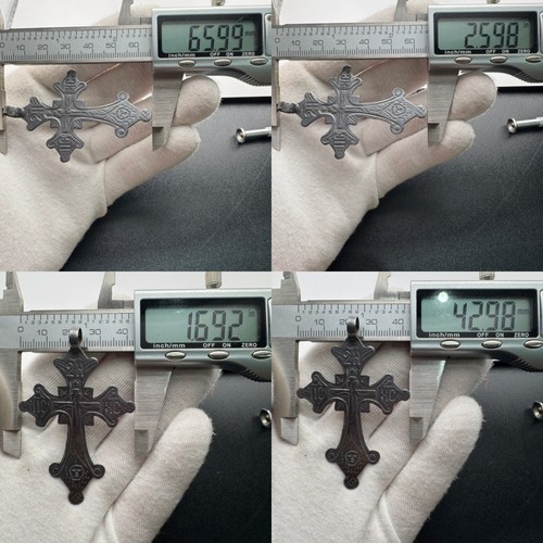 Colgante Cruz Ortodoxa de Plata Rusa Grande 84 Sello Zolotnik 1880-1900, 6,2 g - Imagen 10 de 11