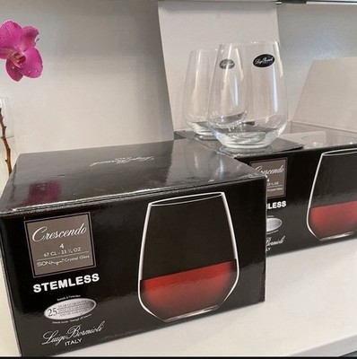 Luigi Bormioli Crescendo 23.25 Oz Stemless Wine Glasses, Box Of 4, 2 Available
