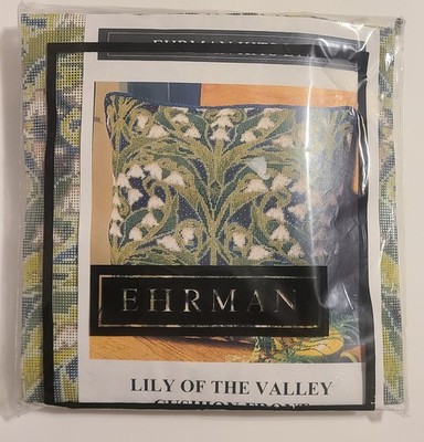 Very Rare Hard to Find Ehrman Lily of the Valley 16'' Pillow Kit Art Nouvea Deco