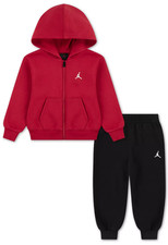 Jordan Baby 2-Piece Set Full-Zip Fleece Hoodie and Pants, Red/Blk, 18M, MSRP 50