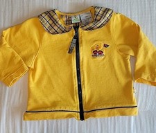 Vtg Y2K Sesame Street Big Bird Zip Up Collared Sweatshirt Sz 24 Month Yellow